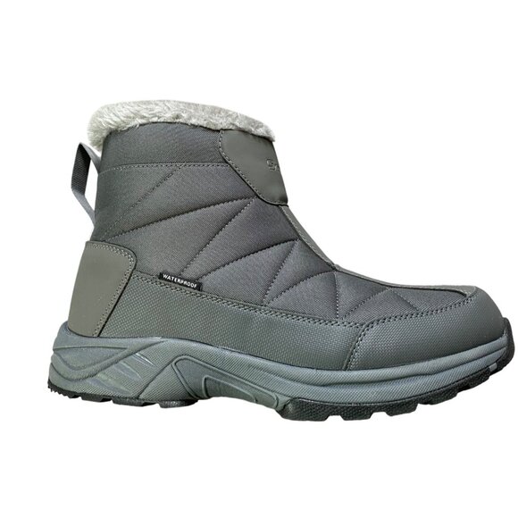 Silent Care Gray Ankle Boots Faux Fur Lining Anti Slip Lightweight Size 10 - Picture 2 of 9